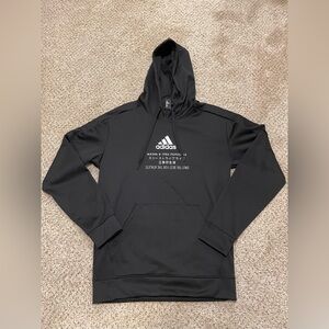 Adidas Climawarm Jacket Adult Medium Black Hoodie Pullover Three Stripe Athletic